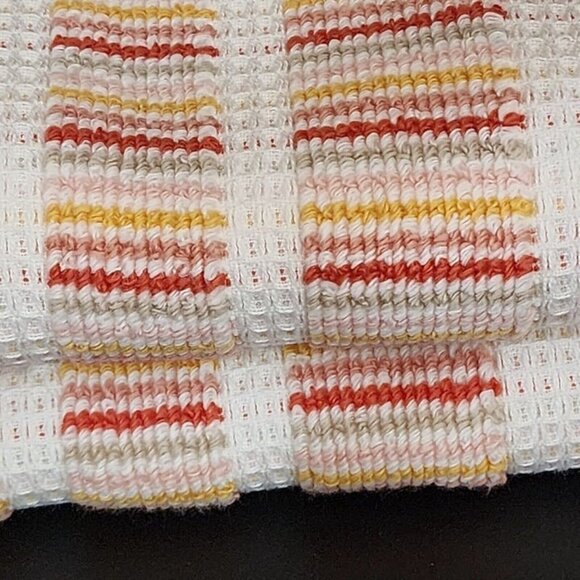 Caro Home 8pc Striped Autumnal Multicolor Cotton Towel Set 2 Bath 2 Hand 4 Tip - Picture 9 of 10